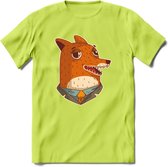 zwoele vos T-Shirt Grappig | Dieren Kleding Kado Heren / Dames | Animal Skateboard Cadeau shirt - Groen - 3XL