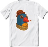 Opa papegaai T-Shirt Grappig | Dieren vogel Kleding Kado Heren / Dames | Animal Skateboard Cadeau shirt - Wit - S