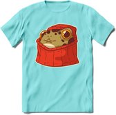 Hoodie frog T-Shirt Grappig | Dieren kikker Kleding Kado Heren / Dames | Animal Skateboard Cadeau shirt - Licht Blauw - XL