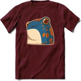 Koele kikker T-Shirt Grappig | Dieren reptielen Kleding Kado Heren / Dames | Animal Skateboard Cadeau shirt - Burgundy - M