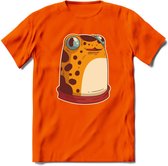 Hello there T-Shirt Grappig | Dieren kikker Kleding Kado Heren / Dames | Animal Skateboard Cadeau shirt - Oranje - 3XL