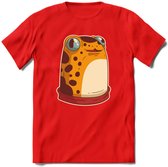 Hello there T-Shirt Grappig | Dieren kikker Kleding Kado Heren / Dames | Animal Skateboard Cadeau shirt - Rood - L