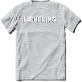 Lieveling - Valentijn T-Shirt | Grappig Valentijnsdag Cadeautje voor Hem en Haar | Dames - Heren - Unisex | Kleding Cadeau | - Licht Grijs - Gemaleerd - XL