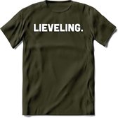 Lieveling - Valentijn T-Shirt | Grappig Valentijnsdag Cadeautje voor Hem en Haar | Dames - Heren - Unisex | Kleding Cadeau | - Leger Groen - M