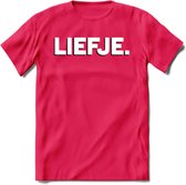 Liefje - Valentijn T-Shirt | Grappig Valentijnsdag Cadeautje voor Hem en Haar | Dames - Heren - Unisex | Kleding Cadeau | - Roze - S