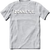 Zonnetje - Valentijn T-Shirt | Grappig Valentijnsdag Cadeautje voor Hem en Haar | Dames - Heren - Unisex | Kleding Cadeau | - Licht Grijs - Gemaleerd - XL