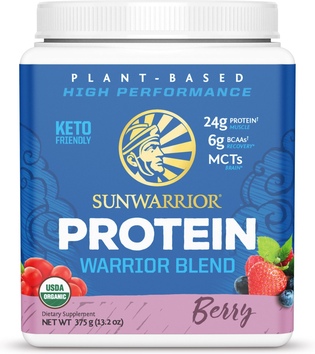 Goedkoopste Sunwarrior blend proteine eiwitten berry - 375 gram