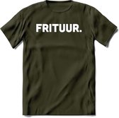 Frituur - Snack T-Shirt | Grappig Verjaardag Kleding Cadeau | Eten En Snoep Shirt | Dames - Heren - Unisex Tshirt | - Leger Groen - L