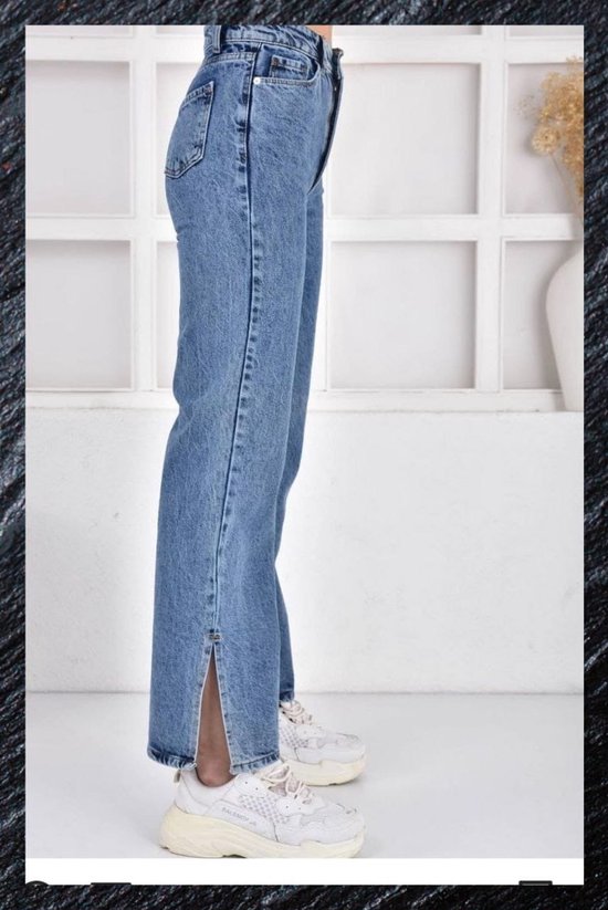 Dames jeans hoge taille donker blauw Maat 44 | bol.com