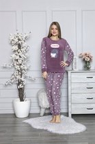 Sophia Mila Dames Luxe Pyjama | 2-delige Set | Lange Mouwen | Pyjama Dames Volwassenen | Pyjama Dames | Maat XL