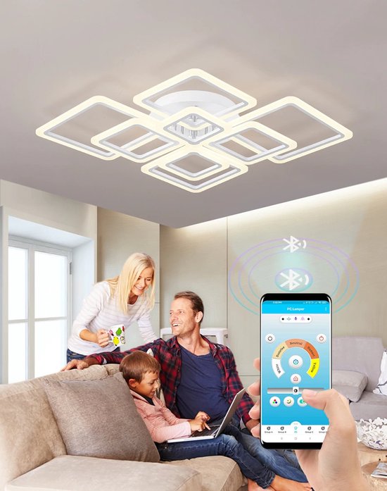 UnicLamps LED - Plafonnier 8 têtes - Avec télécommande - Lampe Smart -  Dimmable avec... | bol.com