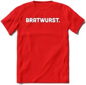 Bratwurst - Snack T-Shirt | Grappig Verjaardag Kleding Cadeau | Eten En Snoep Shirt | Dames - Heren - Unisex Tshirt | - Rood - XL