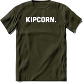 Kipcorn - Snack T-Shirt | Grappig Verjaardag Kleding Cadeau | Eten En Snoep Shirt | Dames - Heren - Unisex Tshirt | - Leger Groen - S
