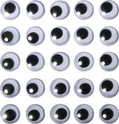 Zelfklevende wiebel oogjes - 10mm - Zwart - 24 stuks - wiebeloogjes