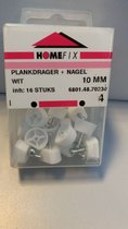 Homefix - Plankdrager en nagel wit - 10 mm - 16 stuks