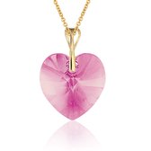 Montebello Ketting Mila HG463 - Swarovski® Hart - 925 Zilver Verguld - Ø18mm - 45cm