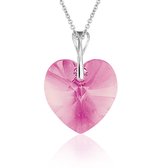 Montebello Ketting Mila HZ563 - Swarovski® Hart - 925 Zilver Gerhod. - Ø18mm - 50cm