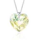 Montebello Ketting Daisy HZ464 - Swarovski® Hart - 925 Zilver Gerhod. - Ø18mm - 45cm