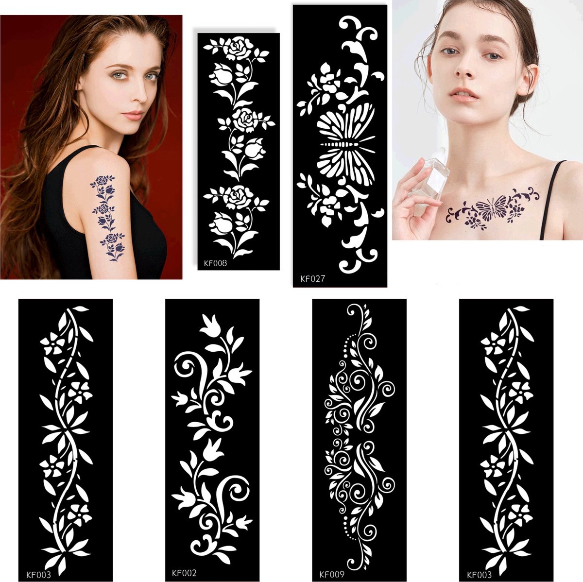18 tijdelijke tatoeages, nep-tatoeages, stickers voor volwassenen