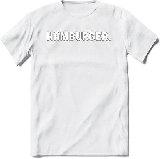 Hamburger - Snack T-Shirt | Grappig Verjaardag Kleding Cadeau | Eten En Snoep Shirt | Dames - Heren - Unisex Tshirt | - Wit - XXL