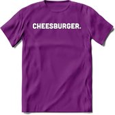 Cheeseburger - Snack T-Shirt | Grappig Verjaardag Kleding Cadeau | Eten En Snoep Shirt | Dames - Heren - Unisex Tshirt | - Paars - S