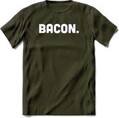 Bacon - Snack T-Shirt | Grappig Verjaardag Kleding Cadeau | Eten En Snoep Shirt | Dames - Heren - Unisex Tshirt | - Leger Groen - L