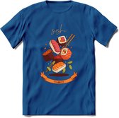 Sushi T-Shirt Grappig | Japans eten Kleding Kado Heren / Dames | Cadeau shirt - Donker Blauw - M