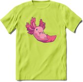 Schattig Axolotl T-Shirt Grappig | Dieren amfibieën Kleding Kado Heren / Dames | Animal Cadeau shirt - Groen - S