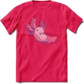 Schattig Axolotl T-Shirt Grappig | Dieren amfibieën Kleding Kado Heren / Dames | Animal Cadeau shirt - Roze - XL