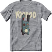 Voodoo pop T-Shirt Grappig | Halloween Kleding Kado Heren / Dames | Animal Skateboard Cadeau shirt - Donker Grijs - Gemaleerd - L