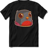 Casual duif T-Shirt Grappig | Dieren vogels Kleding Kado Heren / Dames | Animal Skateboard Cadeau shirt - Zwart - XXL