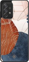 Casimoda® hoesje - Geschikt voor Samsung Galaxy A52 5G - Abstract Terracotta - Luxe Hard Case Zwart - Backcover telefoonhoesje - Multi