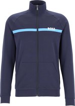 HUGO BOSS heren sweat vest (middeldik) - loungevest katoen - blauw -  Maat: S