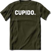 Cupido - Valentijn T-Shirt | Grappig Valentijnsdag Cadeautje voor Hem en Haar | Dames - Heren - Unisex | Kleding Cadeau | - Leger Groen - S