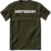 Hartendief - Valentijn T-Shirt | Grappig Valentijnsdag Cadeautje voor Hem en Haar | Dames - Heren - Unisex | Kleding Cadeau | - Leger Groen - XL