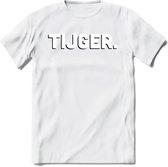 Tijger - Valentijn T-Shirt | Grappig Valentijnsdag Cadeautje voor Hem en Haar | Dames - Heren - Unisex | Kleding Cadeau | - Wit - 3XL