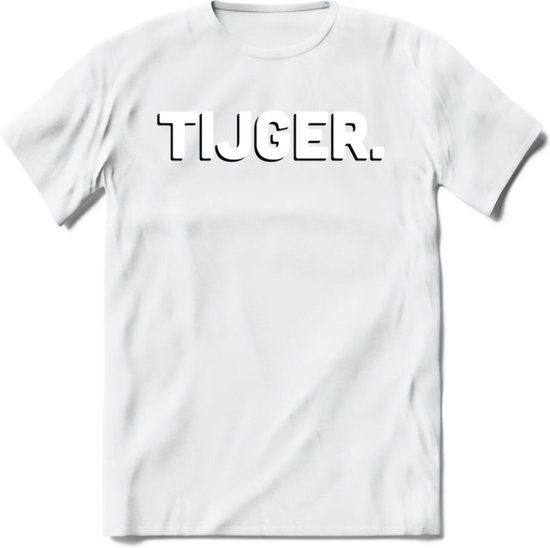 Tijger - Valentijn T-Shirt | Grappig Valentijnsdag Cadeautje voor Hem en Haar | Dames - Heren - Unisex | Kleding Cadeau | - Wit - 3XL