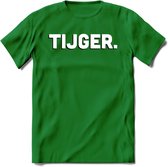 Tijger - Valentijn T-Shirt | Grappig Valentijnsdag Cadeautje voor Hem en Haar | Dames - Heren - Unisex | Kleding Cadeau | - Donker Groen - S