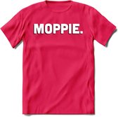 Moppie - Valentijn T-Shirt | Grappig Valentijnsdag Cadeautje voor Hem en Haar | Dames - Heren - Unisex | Kleding Cadeau | - Roze - XXL