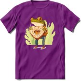 Valentijn kikker T-Shirt Grappig | Dieren Valentijnsdag Kleding Kado Heren / Dames | Animal Skateboard Cadeau shirt - Paars - XL