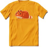 Schattige kat klaar voor aanval T-Shirt Grappig | Dieren katten Kleding Kado Heren / Dames | Animal Skateboard Cadeau shirt - Geel - XL