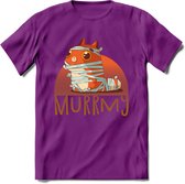 Kat murrmy T-Shirt Grappig | Dieren katten halloween Kleding Kado Heren / Dames | Animal Skateboard Cadeau shirt - Paars - S