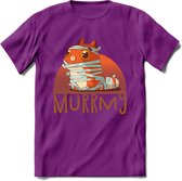 Kat murrmy T-Shirt Grappig | Dieren katten halloween Kleding Kado Heren / Dames | Animal Skateboard Cadeau shirt - Paars - XXL