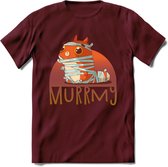 Kat murrmy T-Shirt Grappig | Dieren katten halloween Kleding Kado Heren / Dames | Animal Skateboard Cadeau shirt - Burgundy - S