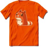 Schattige katten hypnose T-Shirt Grappig | Dieren poes Kleding Kado Heren / Dames | Animal Skateboard Cadeau shirt - Oranje - 3XL