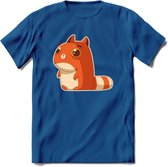 Schattige katten hypnose T-Shirt Grappig | Dieren poes Kleding Kado Heren / Dames | Animal Skateboard Cadeau shirt - Donker Blauw - L