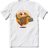 Casual skelet T-Shirt Grappig | Dieren halloween Kleding Kado Heren / Dames | Animal Skateboard Cadeau shirt - Wit - S