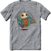 Casual skelet T-Shirt Grappig | Dieren halloween Kleding Kado Heren / Dames | Animal Skateboard Cadeau shirt - Donker Grijs - Gemaleerd - M