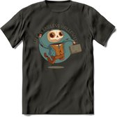 Casual skelet T-Shirt Grappig | Dieren halloween Kleding Kado Heren / Dames | Animal Skateboard Cadeau shirt - Donker Grijs - XL