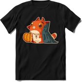 Graaf Dracula kat T-Shirt Grappig | Dieren katten halloween Kleding Kado Heren / Dames | Animal Skateboard Cadeau shirt - Zwart - M